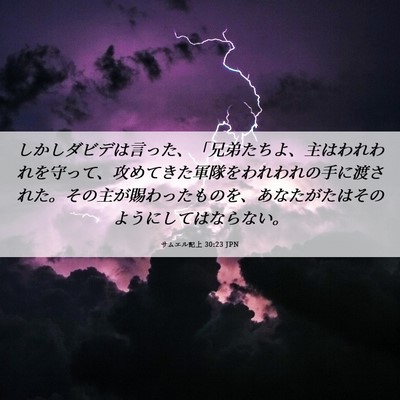 Picture 06 - サムエル記上 30:23 JPN - しかしダビデは言った、「兄弟たち - Bible Verse Picture