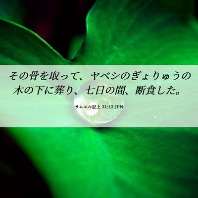 Picture 06 - サムエル記上 31:13 JPN - その骨を取って、ヤベシのぎょりゅ - Bible Verse Picture