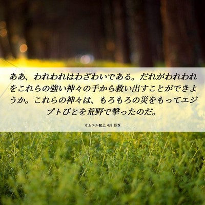 Picture 06 - サムエル記上 4:8 JPN - ああ、われわれはわざわいである。 - Bible Verse Picture