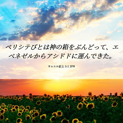 Picture 06 - サムエル記上 5:1 JPN - ペリシテびとは神の箱をぶんどって - Bible Verse Picture