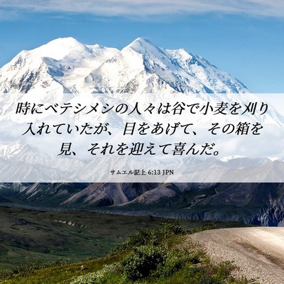 Picture 06 - サムエル記上 6:13 JPN - 時にベテシメシの人々は谷で小麦を - Bible Verse Picture