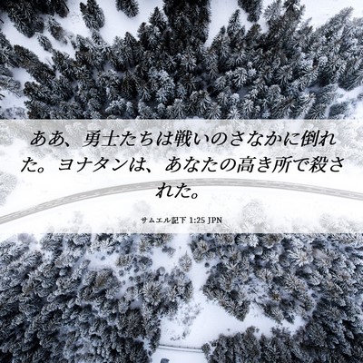 Picture 06 - サムエル記下 1:25 JPN - ああ、勇士たちは戦いのさなかに倒 - Bible Verse Picture
