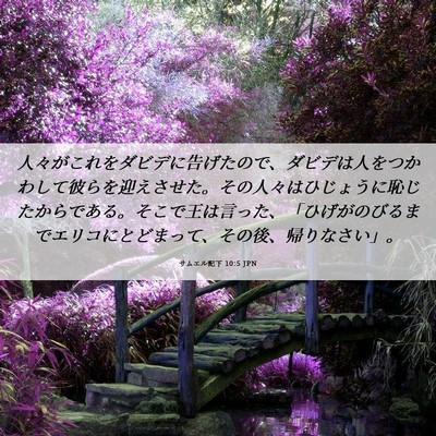 Picture 06 - サムエル記下 10:5 JPN - 人々がこれをダビデに告げたので、 - Bible Verse Picture