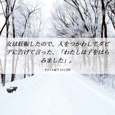 Picture 06 - サムエル記下 11:5 JPN - 女は妊娠したので、人をつかわして - Bible Verse Picture
