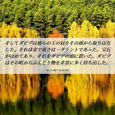 Picture 06 - サムエル記下 12:30 JPN - そしてダビデは彼らの王の冠をその - Bible Verse Picture