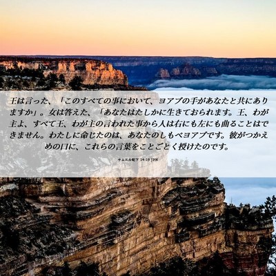 Picture 06 - サムエル記下 14:19 JPN - 王は言った、「このすべての事にお - Bible Verse Picture
