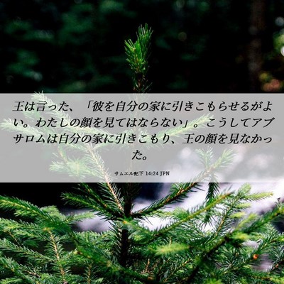 Picture 06 - サムエル記下 14:24 JPN - 王は言った、「彼を自分の家に引き - Bible Verse Picture