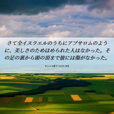 Picture 06 - サムエル記下 14:25 JPN - さて全イスラエルのうちにアブサロ - Bible Verse Picture