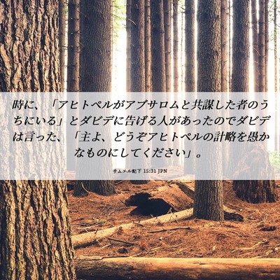 Picture 06 - サムエル記下 15:31 JPN - 時に、「アヒトペルがアブサロムと - Bible Verse Picture