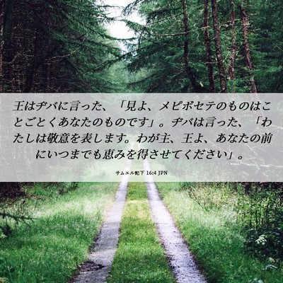 Picture 06 - サムエル記下 16:4 JPN - 王はヂバに言った、「見よ、メピボ - Bible Verse Picture