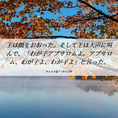 Picture 06 - サムエル記下 19:4 JPN - 王は顔をおおった。そして王は大声 - Bible Verse Picture