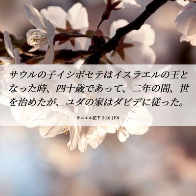 Picture 06 - サムエル記下 2:10 JPN - サウルの子イシボセテはイスラエル - Bible Verse Picture