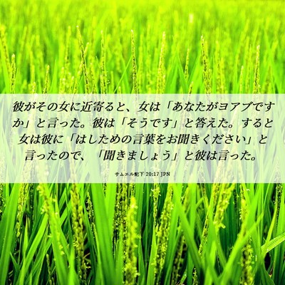 Picture 06 - サムエル記下 20:17 JPN - 彼がその女に近寄ると、女は「あな - Bible Verse Picture