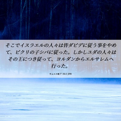 Picture 06 - サムエル記下 20:2 JPN - そこでイスラエルの人々は皆ダビデ - Bible Verse Picture