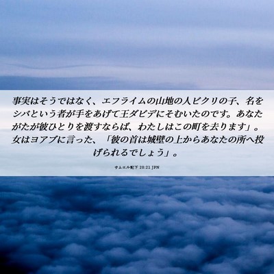 Picture 06 - サムエル記下 20:21 JPN - 事実はそうではなく、エフライムの - Bible Verse Picture