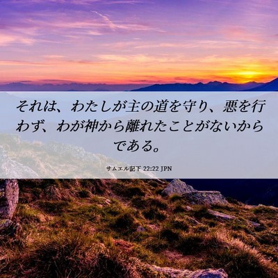 Picture 06 - サムエル記下 22:22 JPN - それは、わたしが主の道を守り、悪 - Bible Verse Picture