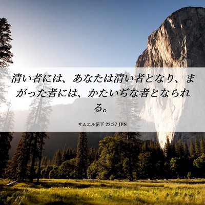 Picture 06 - サムエル記下 22:27 JPN - 清い者には、あなたは清い者となり - Bible Verse Picture