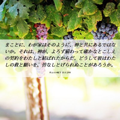 Picture 06 - サムエル記下 23:5 JPN - まことに、わが家はそのように、神 - Bible Verse Picture