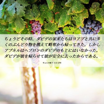 Picture 06 - サムエル記下 3:22 JPN - ちょうどその時、ダビデの家来たち - Bible Verse Picture