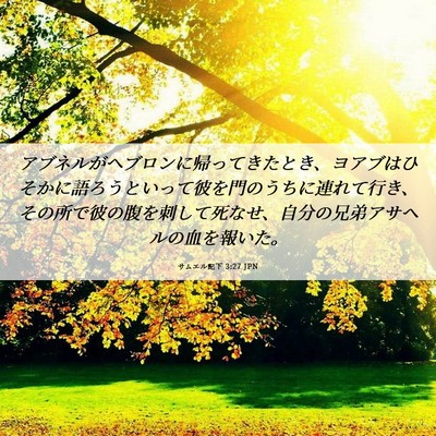 Picture 06 - サムエル記下 3:27 JPN - アブネルがヘブロンに帰ってきたと - Bible Verse Picture