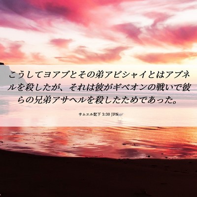 Picture 06 - サムエル記下 3:30 JPN - こうしてヨアブとその弟アビシャイ - Bible Verse Picture
