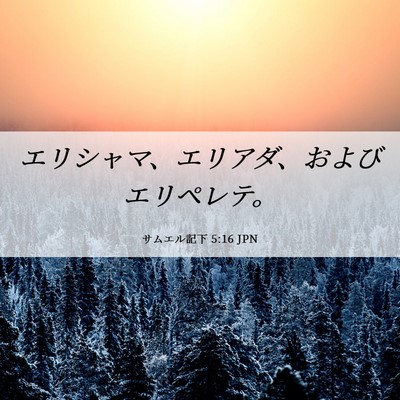 Picture 06 - サムエル記下 5:16 JPN - エリシャマ、エリアダ、およびエリ - Bible Verse Picture