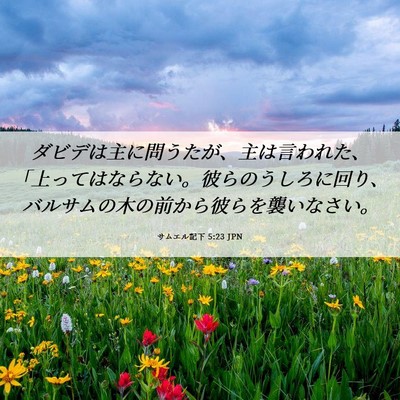 Picture 06 - サムエル記下 5:23 JPN - ダビデは主に問うたが、主は言われ - Bible Verse Picture
