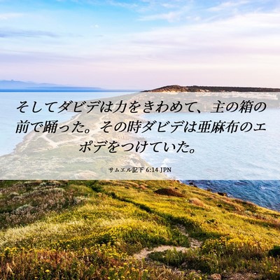 Picture 06 - サムエル記下 6:14 JPN - そしてダビデは力をきわめて、主の - Bible Verse Picture