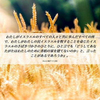 Picture 06 - サムエル記下 7:7 JPN - わたしがイスラエルのすべての人々 - Bible Verse Picture