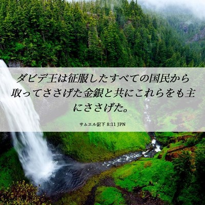 Picture 06 - サムエル記下 8:11 JPN - ダビデ王は征服したすべての国民か - Bible Verse Picture