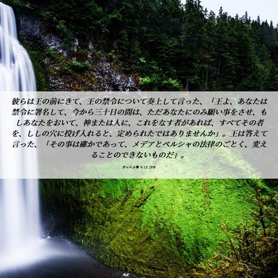 Picture 06 - ダニエル書 6:12 JPN - 彼らは王の前にきて、王の禁令につ - Bible Verse Picture