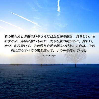 Picture 06 - ダニエル書 7:7 JPN - その後わたしが夜の幻のうちに見た - Bible Verse Picture