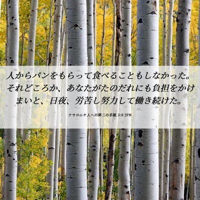 Picture 06 - テサロニケ人への第二の手紙 3:8 JPN - 人からパンをもらって食べることも - Bible Verse Picture