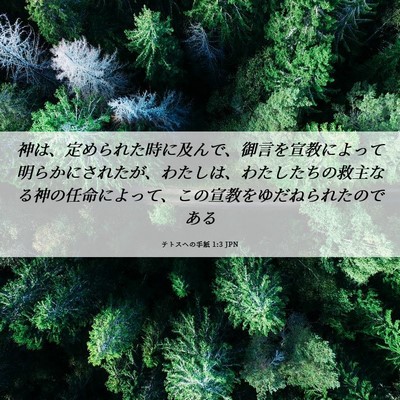 Picture 06 - テトスヘの手紙 1:3 JPN - 神は、定められた時に及んで、御言 - Bible Verse Picture