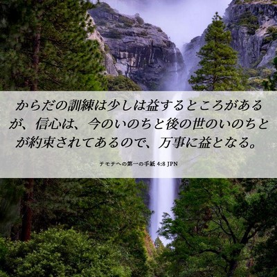 Picture 06 - テモテヘの第一の手紙 4:8 JPN - からだの訓練は少しは益するところ - Bible Verse Picture