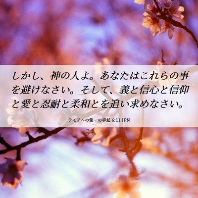 Picture 06 - テモテヘの第一の手紙 6:11 JPN - しかし、神の人よ。あなたはこれら - Bible Verse Picture