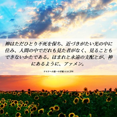 Picture 06 - テモテヘの第一の手紙 6:16 JPN - 神はただひとり不死を保ち、近づき - Bible Verse Picture