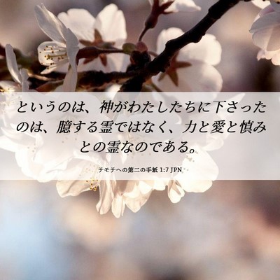 Picture 06 - テモテヘの第二の手紙 1:7 JPN - というのは、神がわたしたちに下さ - Bible Verse Picture