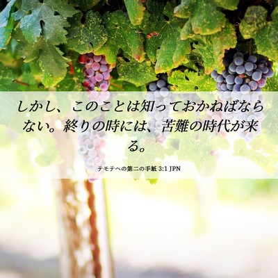 Picture 06 - テモテヘの第二の手紙 3:1 JPN - しかし、このことは知っておかねば - Bible Verse Picture