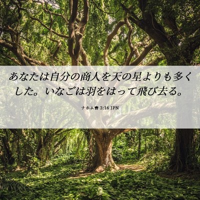 Picture 06 - ナホム書 3:16 JPN - あなたは自分の商人を天の星よりも - Bible Verse Picture