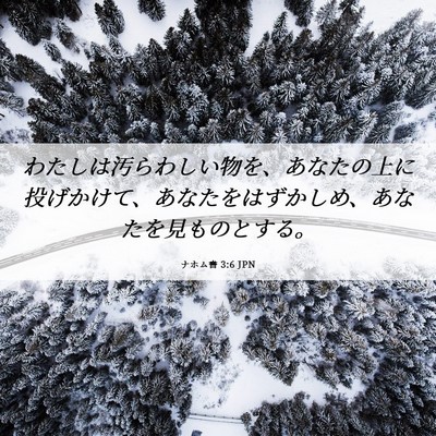 Picture 06 - ナホム書 3:6 JPN - わたしは汚らわしい物を、あなたの - Bible Verse Picture