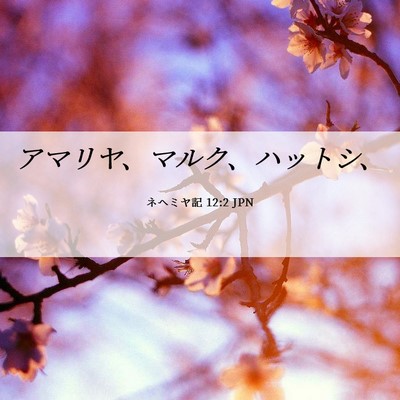 Picture 06 - ネヘミヤ記 12:2 JPN - アマリヤ、マルク、ハットシ、 - Bible Verse Picture