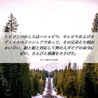 Picture 06 - ネヘミヤ記 12:24 JPN - レビびとのかしらはハシャビヤ、セ - Bible Verse Picture