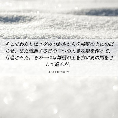 Picture 06 - ネヘミヤ記 12:31 JPN - そこでわたしはユダのつかさたちを - Bible Verse Picture