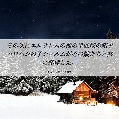 Picture 06 - ネヘミヤ記 3:12 JPN - その次にエルサレムの他の半区域の - Bible Verse Picture
