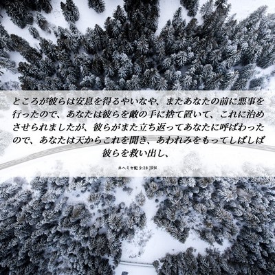 Picture 06 - ネヘミヤ記 9:28 JPN - ところが彼らは安息を得るやいなや - Bible Verse Picture