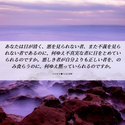 Picture 06 - ハバクク書 1:13 JPN - あなたは目が清く、悪を見られない - Bible Verse Picture