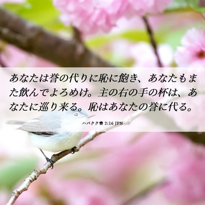 Picture 06 - ハバクク書 2:16 JPN - あなたは誉の代りに恥に飽き、あな - Bible Verse Picture