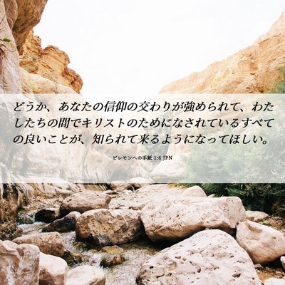 Picture 06 - ピレモンヘの手紙 1:6 JPN - どうか、あなたの信仰の交わりが強 - Bible Verse Picture