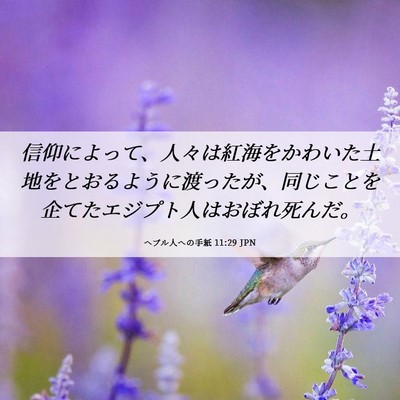 Picture 06 - ヘブル人への手紙 11:29 JPN - 信仰によって、人々は紅海をかわい - Bible Verse Picture